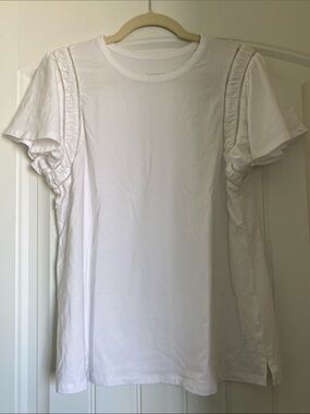 Studio Park White Ruffle Sleeve Women's Top